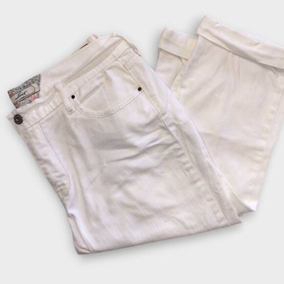 Levis Jeans Womens Size 14 White Capri Mid Rise Pant Stretch Classicore Western - Picture 5 of 10